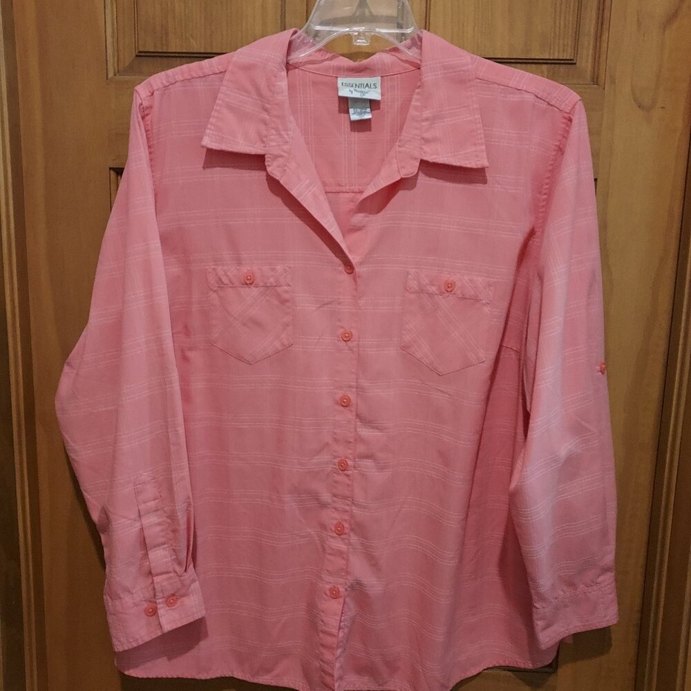 Peach Button Down Shirt/Blouse